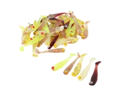 50 Señuelos De Silicona Suave Con Cola Plana, Acción Simulada, 5 Cm, Para Pesca De Lubina.