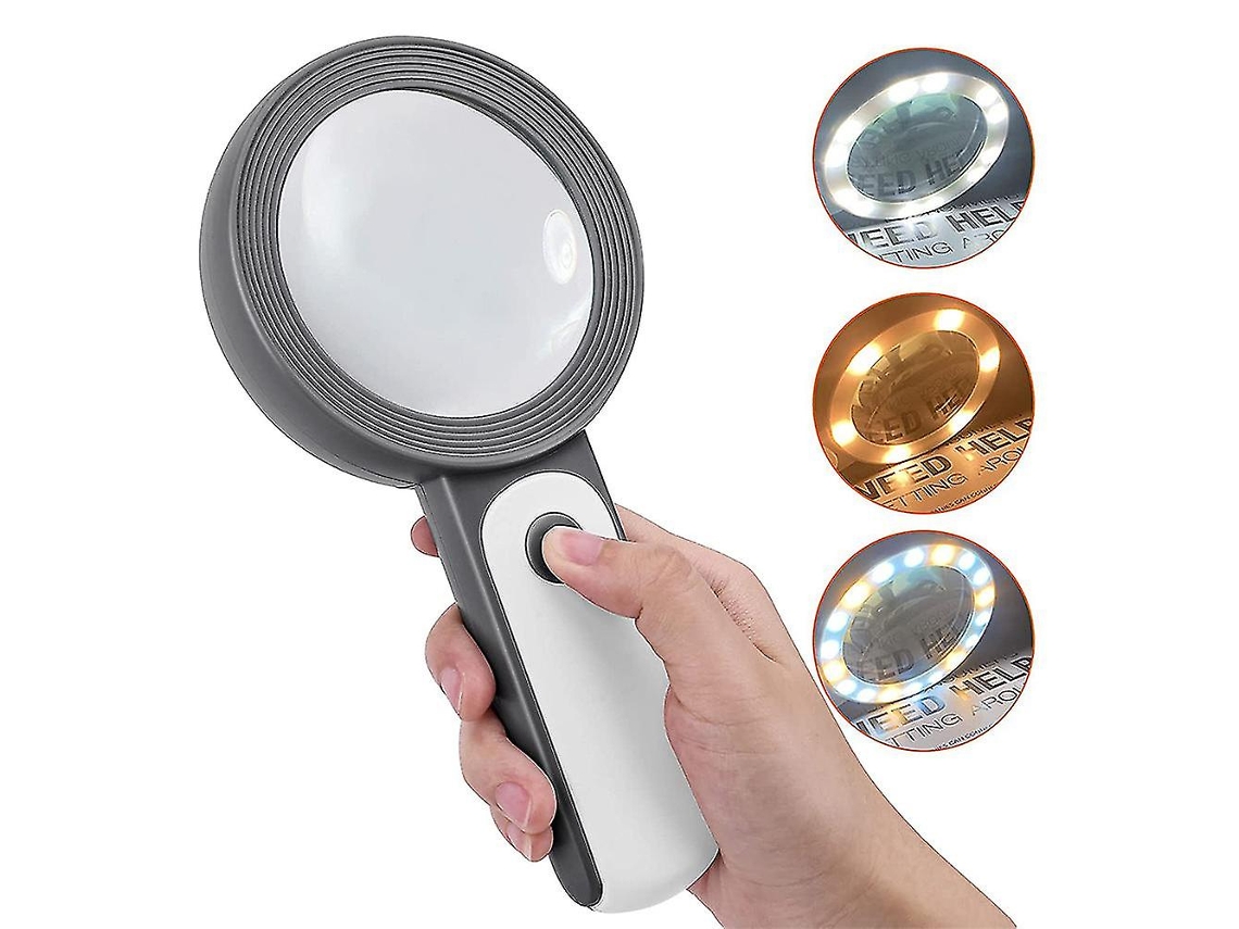 Lupa Con Luz, Lupa Portátil Grande Con Luz Led Iluminada.