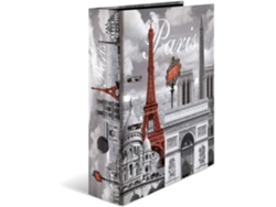 Carpeta de anillas A4 París Francia, 7 cm de ancho, infantil, con estampado de ciudad, Gokoco