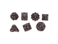 Ats-set De 7 Dados Metálicos Huecos Dorado Rojo Poliedro Para Enseñanza Matsemática Juegos De Rol