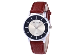 Reloj De Pulsera Masculino De Cuarzo Con Correa De Pu, Dial Redondo, Moda (café)