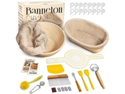 Kit de inicio para pan de masa madre Tommy01 (9 cestas de fermentación redondas y 10 ovaladas)