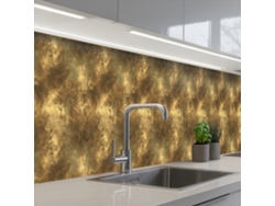 Paneles antiguos para salpicadero de cocina - Aspecto metálico - Dorado 400x60 cm