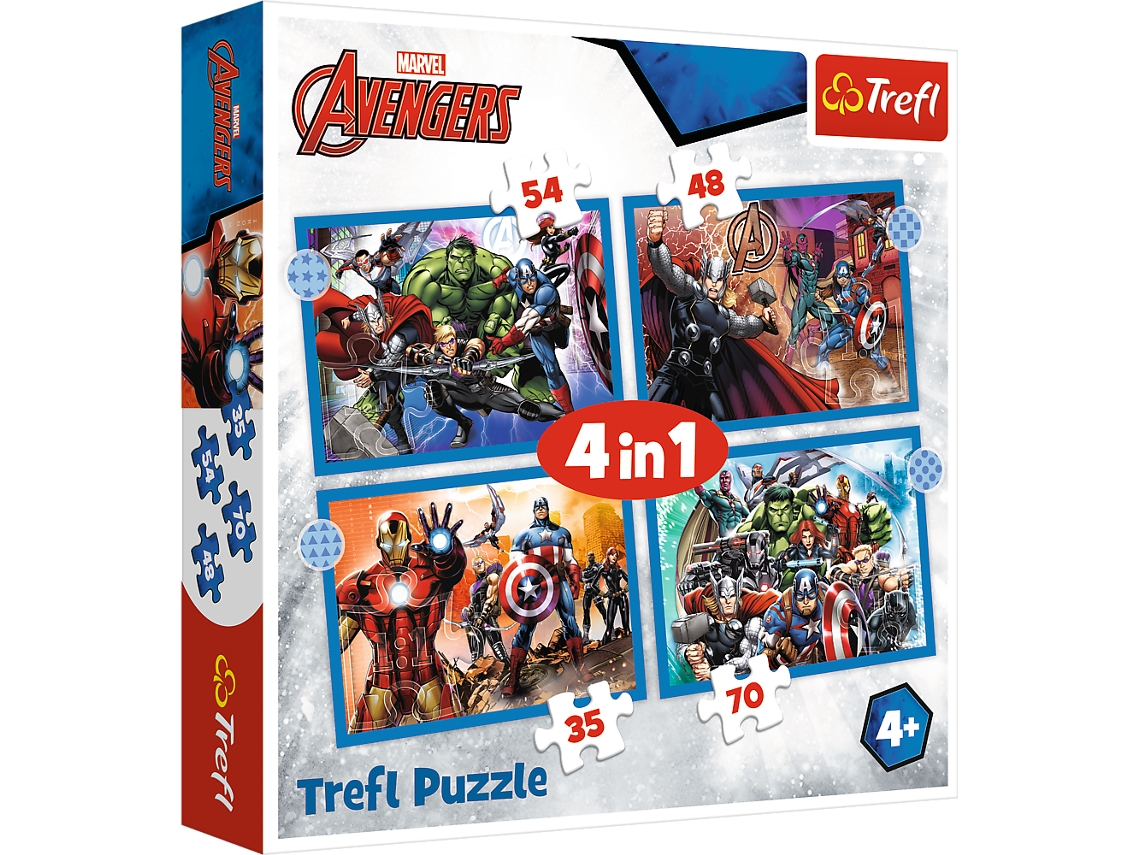Puzzle 4 En 1 Los Vengadores Valientes Trefl 34386 Trefl Puzzle