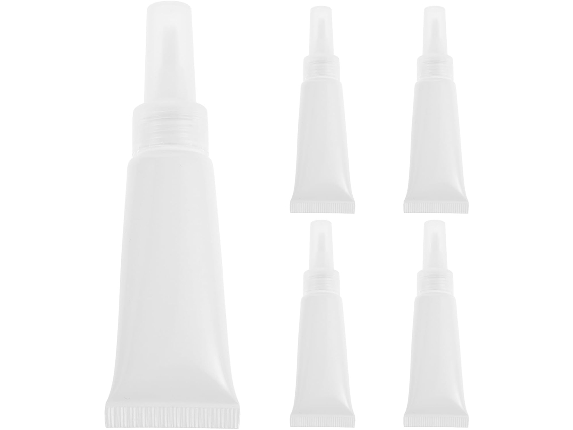 De 5 Tubos Vazios Para Brilho Labial, Recipientes Cosméticos Macios E Recarregáveis.