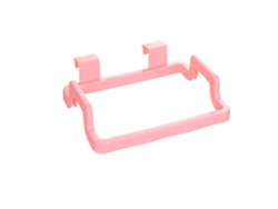 1 soporte para bolsas de basura colgante para cocina y baño (rosa)