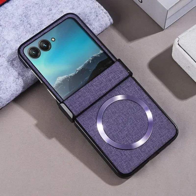 (morado, Motorola Razr 50 Ultra) Funda Protectora Rígida A Prueba De Golpes, Compatible Con Carga Inalámbrica Magnética Magsafe.