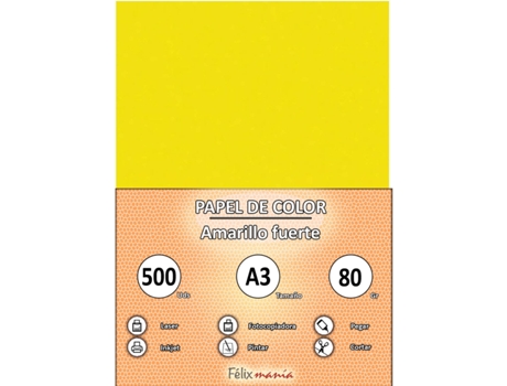 A3 80Gr Paper Amarillo Amarillo 500 Hojas