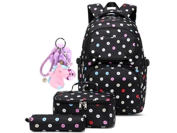 Mochila CHRUI Conjunto De Mochila Escolar Negra Para Adolescentes Y Niñas