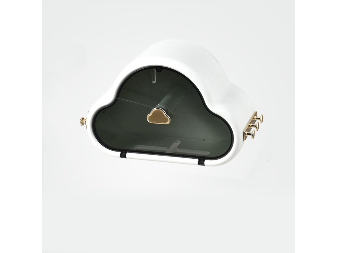 Caja De Pañuelos De Pared Con Ganchos Laterales, Impermeable, Abs Pp, Para Baño, Color Blanco Marfil.