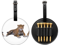 Saco para Guardar Tees de Golfe com Estampa de Leopardo, Preta, Fácil de Transportar | S/MARCA