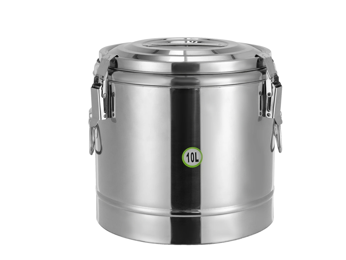 Recipiente térmico para sopa, capacidad de 10 litros, acero inoxidable duradero, color plata (OEM)