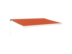 Maison Exclusive - Toldo Retráctil Aluminio Y Tela Naranja Y Marrón 4x3 M