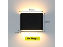 Aplique De Pared Led Impermeable, Estilo Moderno, Aluminio, Blanco Frío, 6 W, Negro