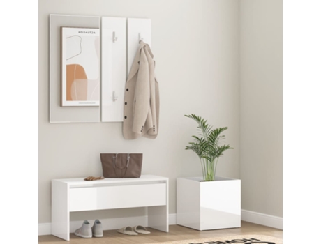 Juego De Muebles De Recibidor VIDAXL Blanco Madera contrachapada (80x30.5x40 cm)