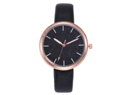 Reloj De Pulsera Vansvar Para Mujer, De Piel Sintética Con Movimiento De Cuarzo, Estilo Casual Y Moderno, Color Negro.
