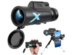 Monoculares Bak 4 HD de 12x50 para adultos, impermeables, de alta potencia, compactos, con trípode y adaptador para teléfono, color negro