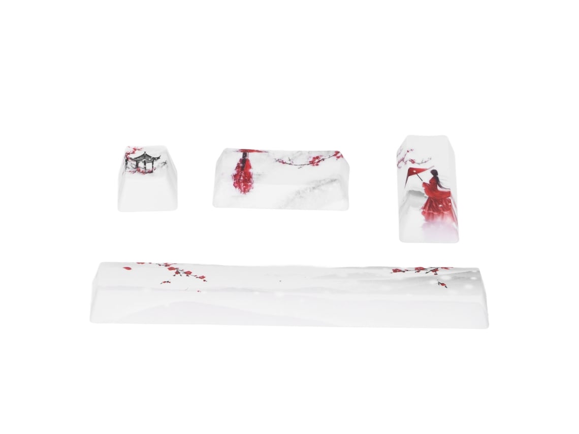 Kit De Teclas Personalizadas Diy Padrão Primavera De Neve Para Teclados Mecânicos Universais Acessórios De Substituição