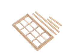 Ats-mueble Miniatura Casa De Muñecas Ventana De 12 Cristales En Madera Accesorio Diy 1/12 Modelo Juguete