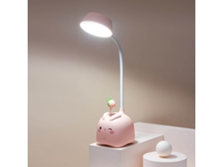 Lámpara de oficina LED BJ recargable por USB, plegable, con protector de visión para estudiantes que leen, conejo rosa, 3,58 x 3,58 x 15,75 pulgadas.