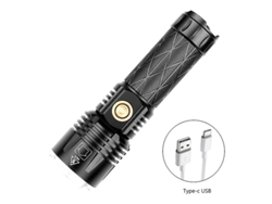 Linterna LED XHP90 de 9000 lúmenes, recargable, 5 modos, IPX8, para camping, color negro, Yizhood