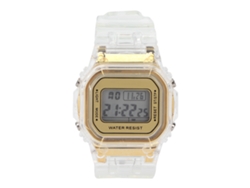 Reloj Deportivo Digital Cuadrado Dorado Con Retroiluminación Led Resistente Al Agua.