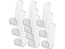 Juego De 12 Ganchos De Pared Transparentes Para Toallas Y Llaves, No Requiere Taladrar.