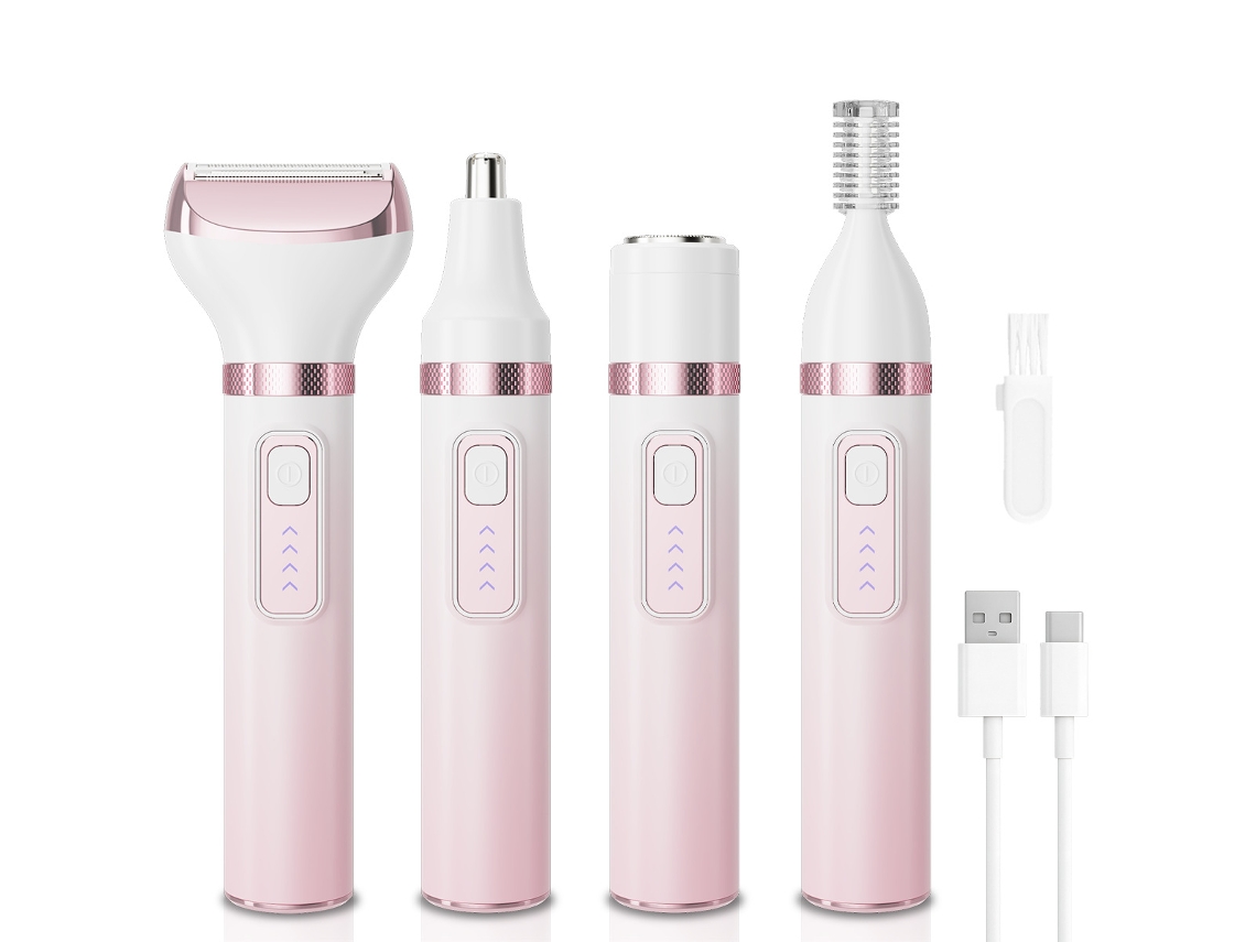 Recortadora Recargable 4 En 1 Para Mujer, Para Rostro, Cejas, Axilas Y Línea Del Bikini, Depilación Precisa Y Suave, Compacta, Recargable, P