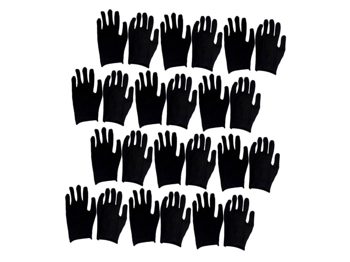 Guantes De Trabajo De Algodón Negro Talla M Finos 12