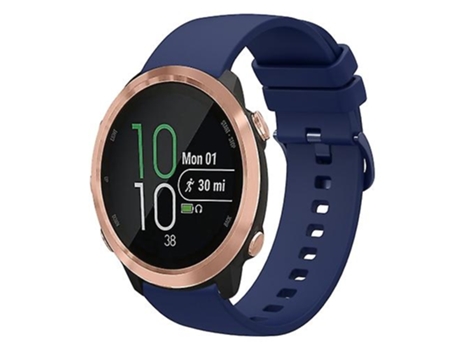 Correa para Garmin Forerunner 645 Music 20mm Correa de reloj de silicona suave de color sólido Azul marino VENISYMLIS