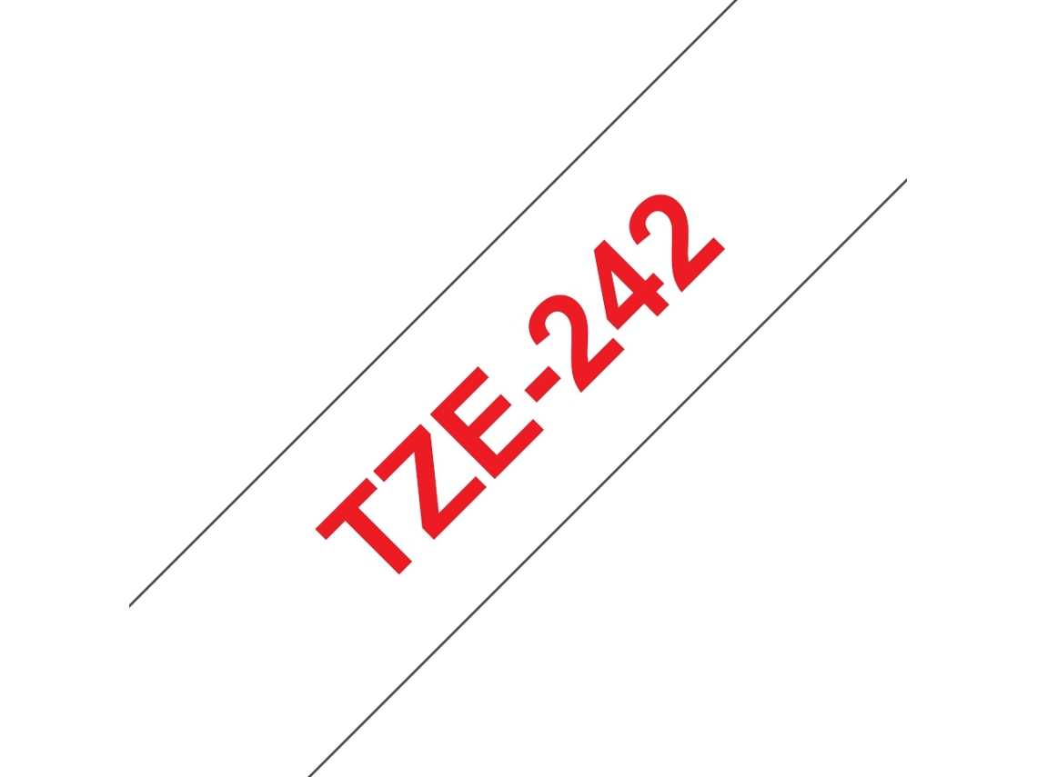 Cinta laminada Compatible Brother Tze242 Texto Rojo / Fondo Blanco 18Mm X 8M