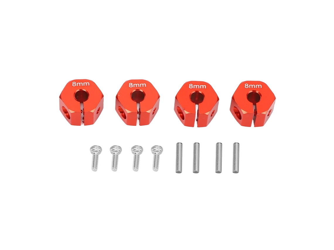 Adaptador De Cubo De Rueda Hexagonal 8mm Aluminio 4.0mm Hueco Para Scx10 Cc01 Wraith 90027 90034 Rojo