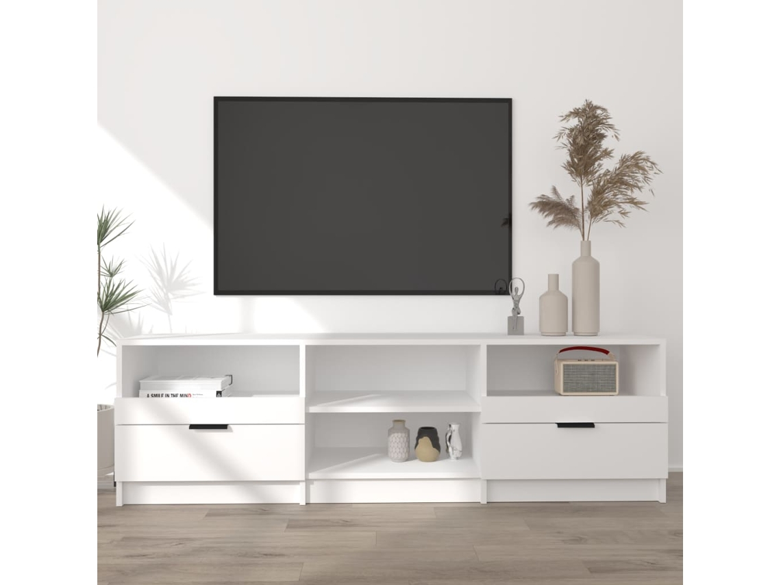 Mueble de TV 150x33,5x45 cm, derivados de madera, blanco, DKD HOME DECOR