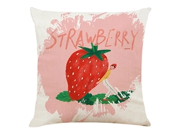 Nueva Funda De Almohada De Lino Y Algodón Con Estampado De Fruit Girl