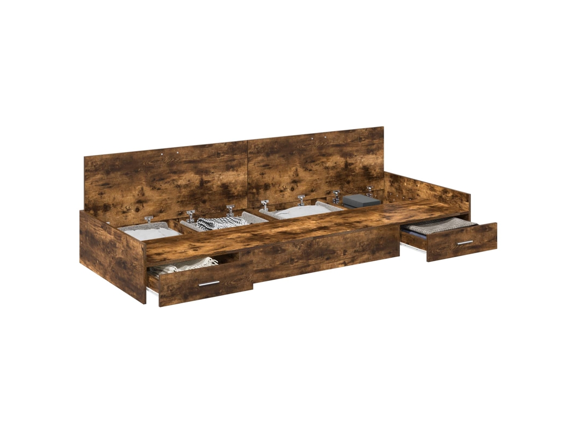 Maison Exclusive - Estructura De Cama Con Cabecera Roble Ahumado 80 X 200 Cm