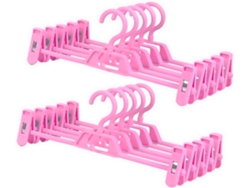 Juego 10 Perchas Plástico Pantalones Pinzas Ajustables Fáciles Limpiar Tamaño 35 14 5 Color Colgar X Cm Rosa