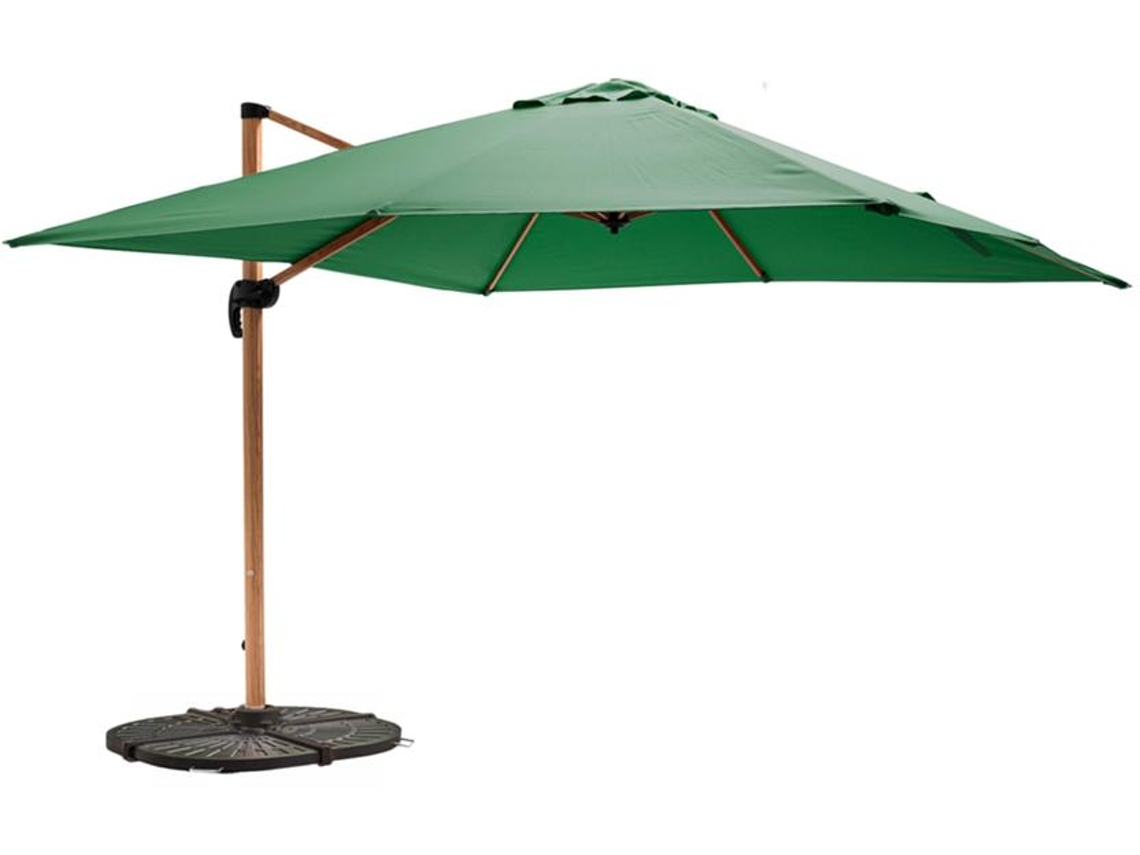 Parasol Excéntrico Inclinable Cuadrado (3 X 3 M) 4 Losas De Lastre
