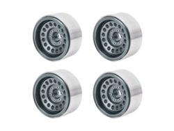 4 Cubos De Rueda Para Coche Rc Crawler 1/10, Aleación De Aluminio Ligera Con Orificio Redondo, Color Titanio.