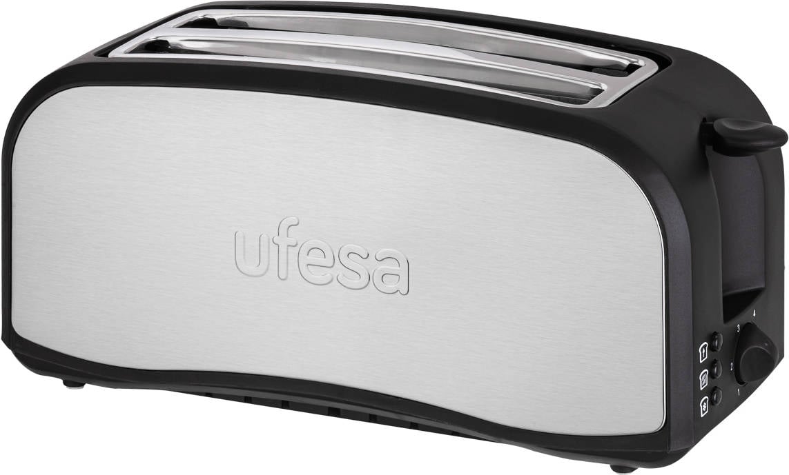 Tostadora Ufesa Tt7975 1400 w 4 rebanadas 6 niveles descongelar bandeja recogemigas tostador optima con 2 ranuras para grandes pan 1400w potencia descogela y recalienta largas 1000