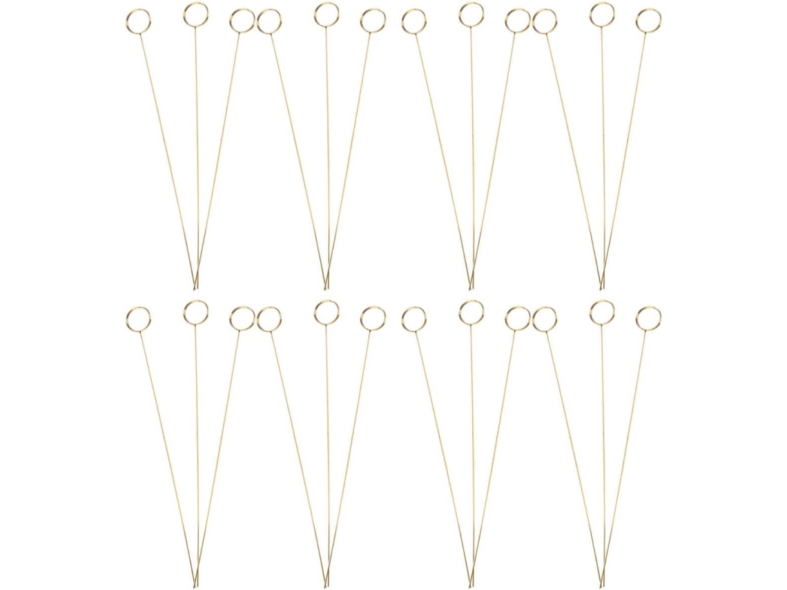 Juego de 40 tarjeteros de metal dorado con clip floral, diseño circular, para fotos y notas, reutilizables, decoración para bodas, GOKOCO