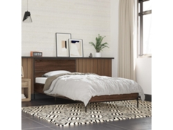 Estructura Cama Madera Ingeniería Metal Marrón Roble 100x200 Cm