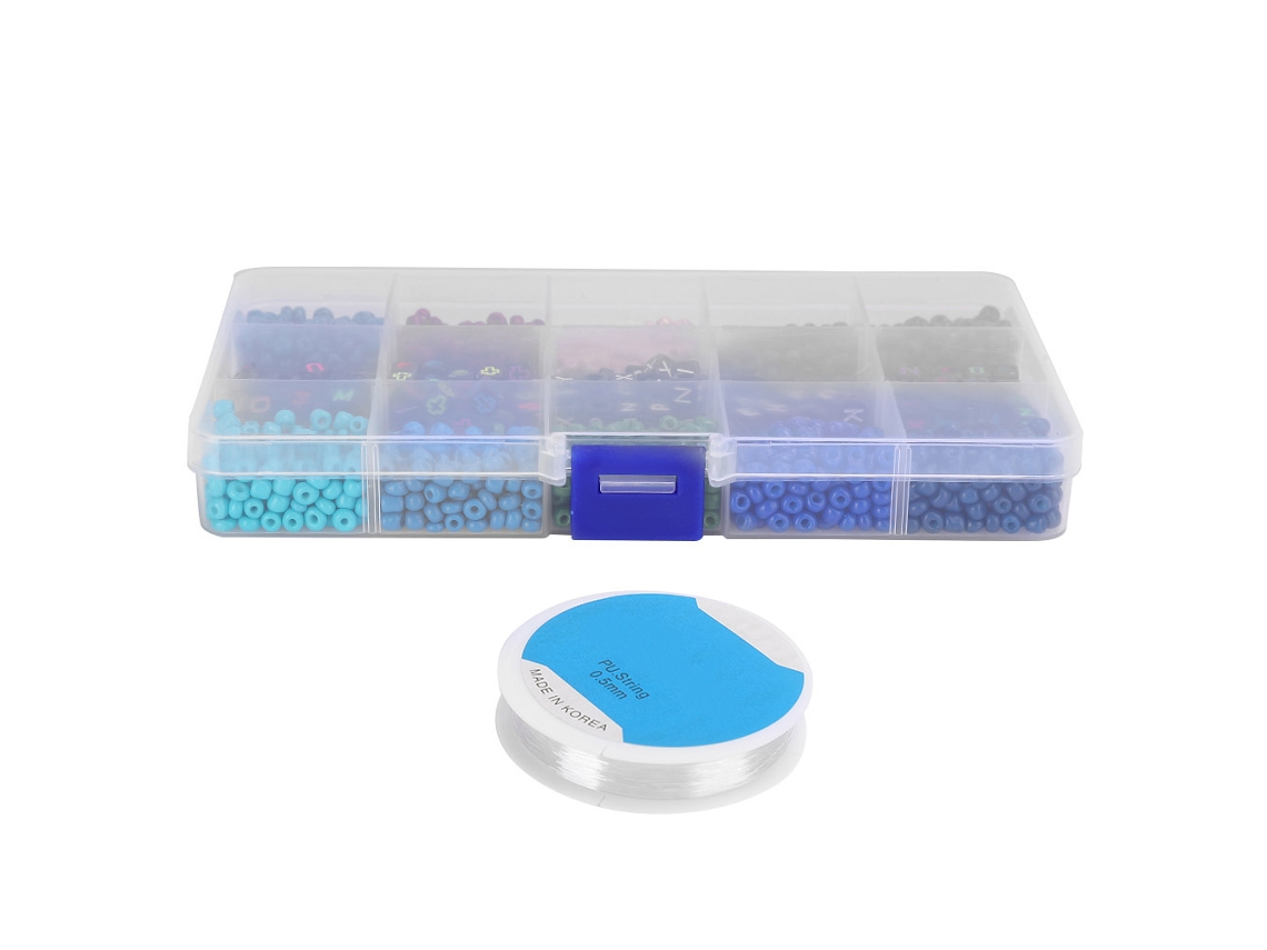Kit De Contornos De Letras E Hilo Elástico Para Manualidades De Pulseras Y Collares.