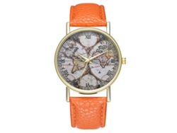 Reloj De Pulsera Unisex Zhoulianfa Con Correa De Cuero Sintético Y Números Romanos Naranjas.
