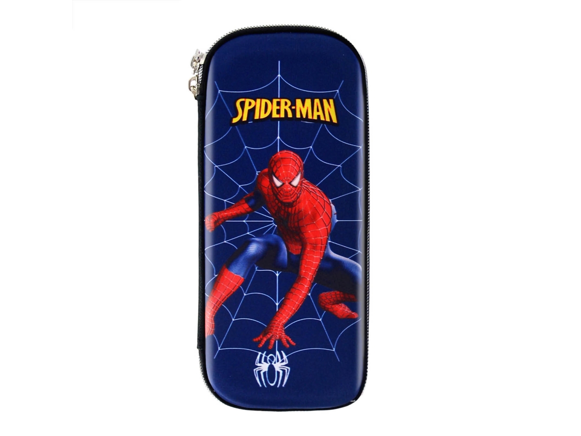 Estuche De Lápices Estilo Cartoon Cute Resistente A Golpes Cremallera Metalica Ligero Portatil Duradero Gran Capacidad Hombre Araña Azul