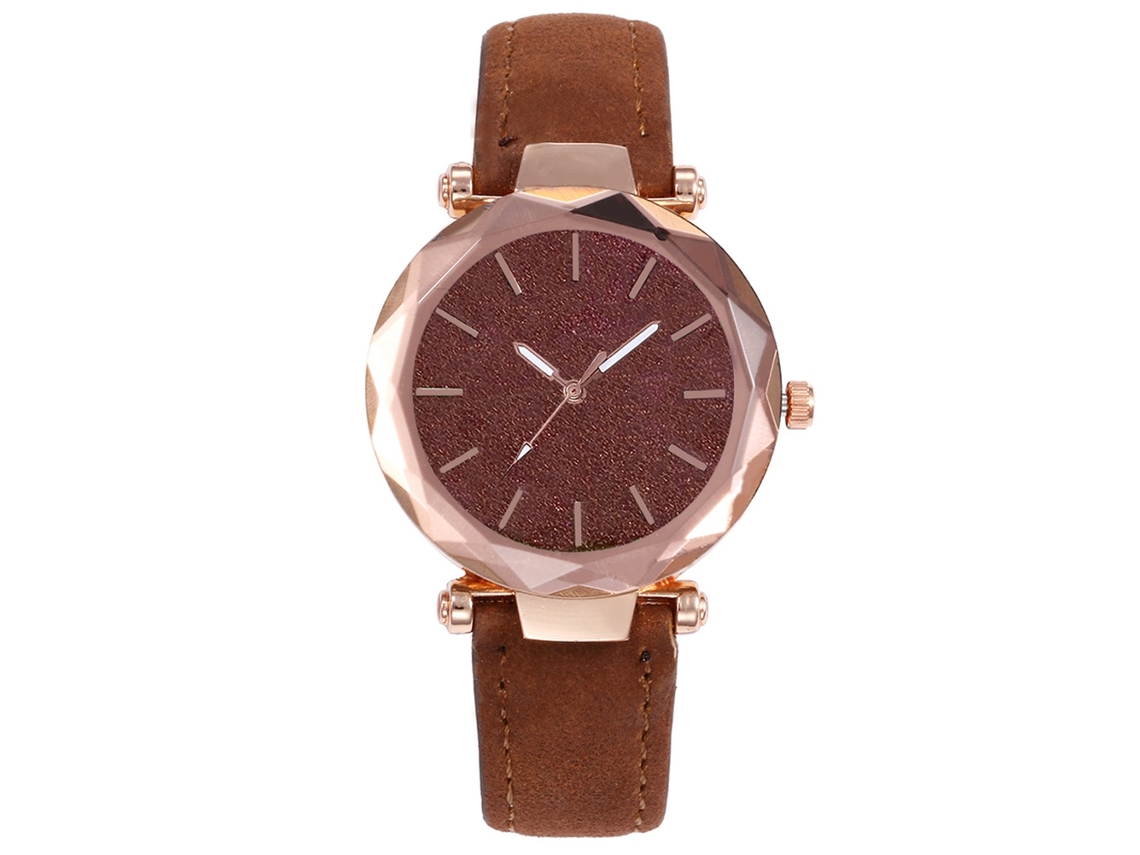 Reloj De Mujer Con Correa De Piel Sintética Y Textura Mate, Modelo Vansvar Brown A La Moda.