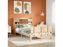 Cama Matrimonialcama Para Adultoscama Con Estantería Sin Colchón Madera Maciza De Pino 135x190cm Wsd87548