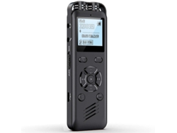 Grabadora de voz digital portátil de 32 GB para dictado de conferencias, MP3, recargable, Yizhood (negra)