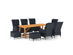 Juego de comedor de jardín de 2 piezas en gris oscuro, Dkd Home Decor
