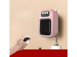 Calefactor portátil, calefactor de pared con ventilador y control remoto (rosa) Cuich