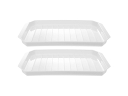 2 bandejas para microondas para tocino, huevos, salchichas y accesorios de cocina Rosewell (blanco)